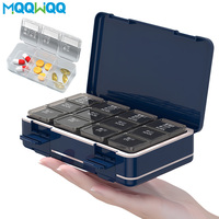 1Pcs Pill Organizer 3 Times a Day, Weekly Pill Box Medicine Organizer Box, Travel Double Side 7 Day Pill Case, Fish Oils,Vitamin