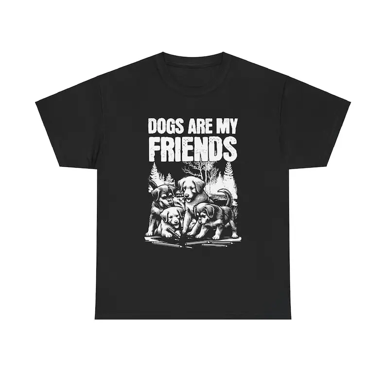 

Dogs Are My Friends Tee, Canine Companion Shirt, Dog Lover Graphic T-Shirt, Tail Wagging Shirt