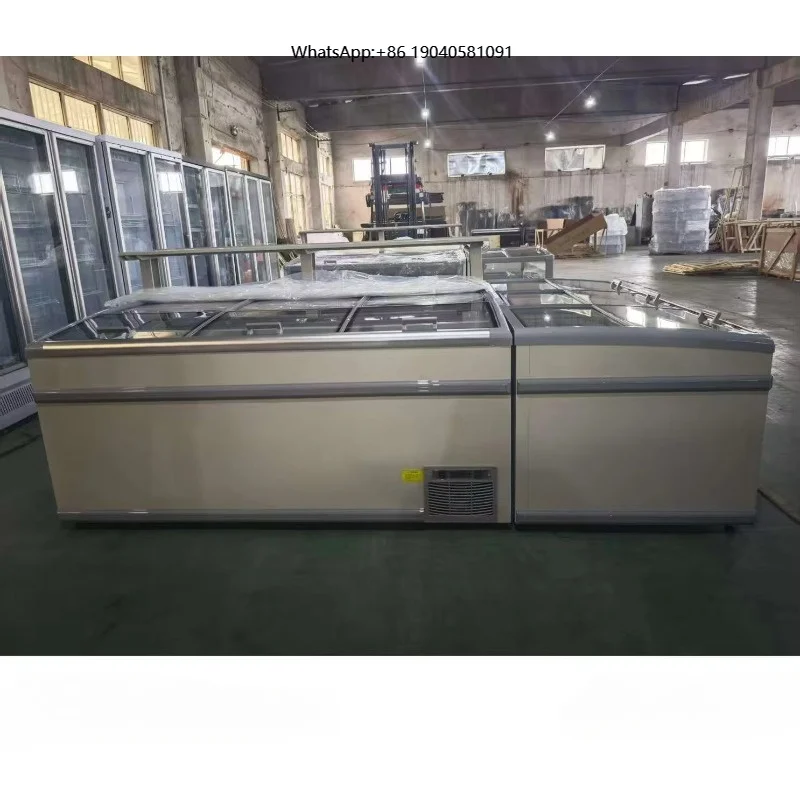 Convenience Store Combined Island Freezer Modular Combined Horizontal Freezer for Ice Cream Frozen Dessert Retail