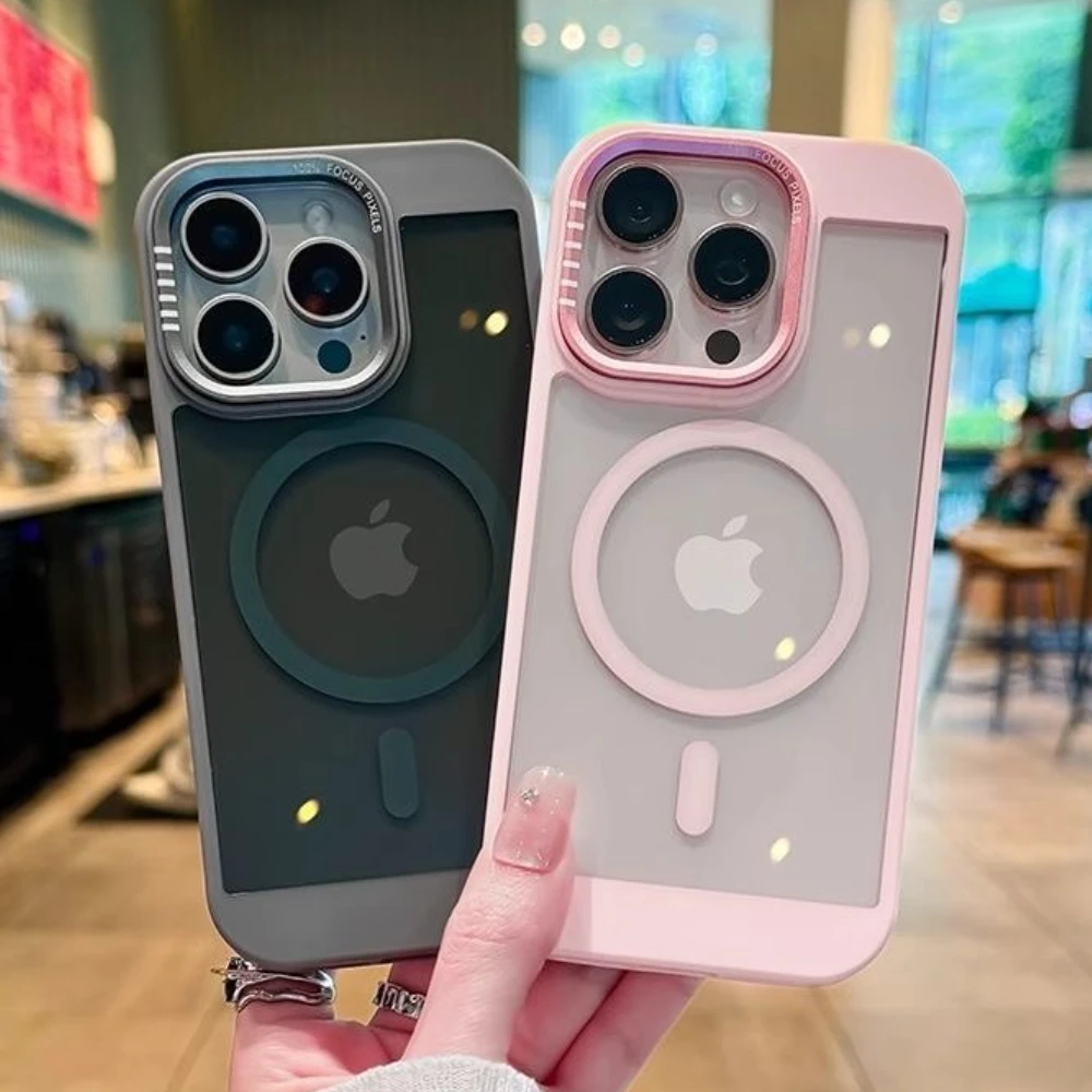 جديد فاخر واضح ل Magsafe إطار تبديد الحرارة جراب هاتف آيفون 16 15 14 13 12 11 برو ماكس الاكريليك الغطاء الخلفي الواقي #4