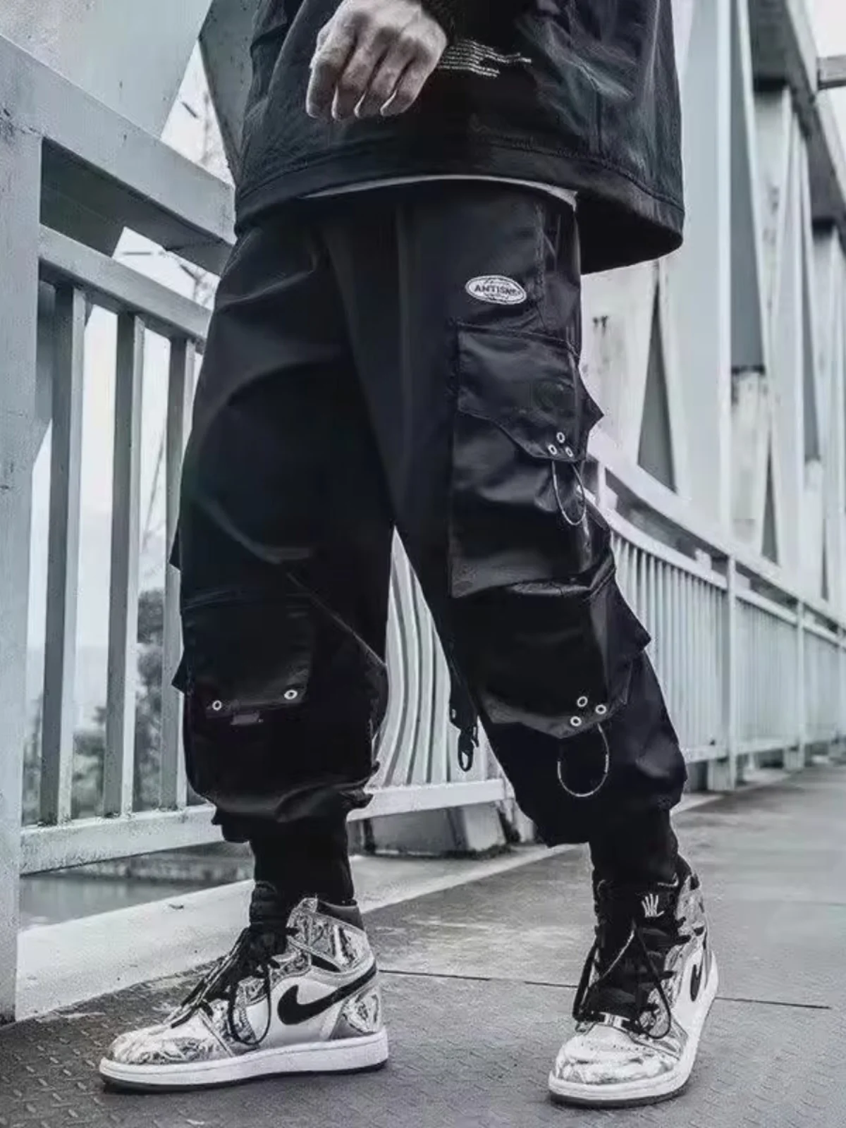 

Свободные брюки для американской уличной рабочей одежды, мужские повседневные длинные брюки в стиле хип-хоп, молодежная энергетическая небрендовая одежда