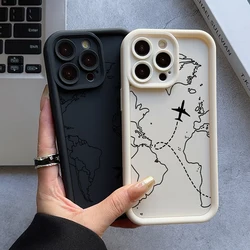 Flight Route Phone Case for Xiaomi Redmi Note 13 12 12S 11 11S 10 9 8 Pro Plus A3 13C 12C 10C 9C 4G 5G Ladder Lens Cover