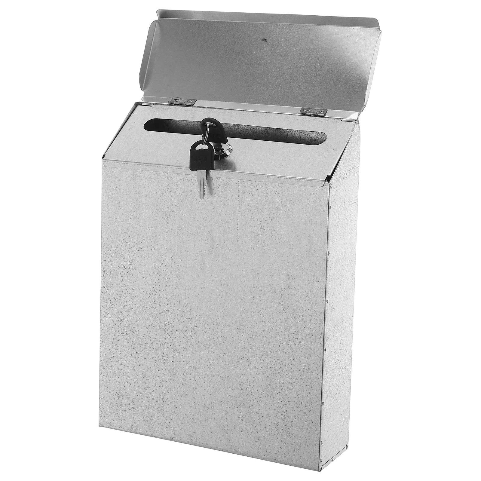 

1pc Lockable Suggestion Box, Vintage Iron Wall Mount Mailbox For Office Classroom Garden, Secure Donation Box With Keys, Rustic