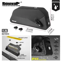 Rhinowalk-bolsa para tubo superior de bicicleta, 100% resistente a la lluvia, cierre magnético seco, bolsa para cuadro frontal de ciclismo con correa o instalación de tornillo