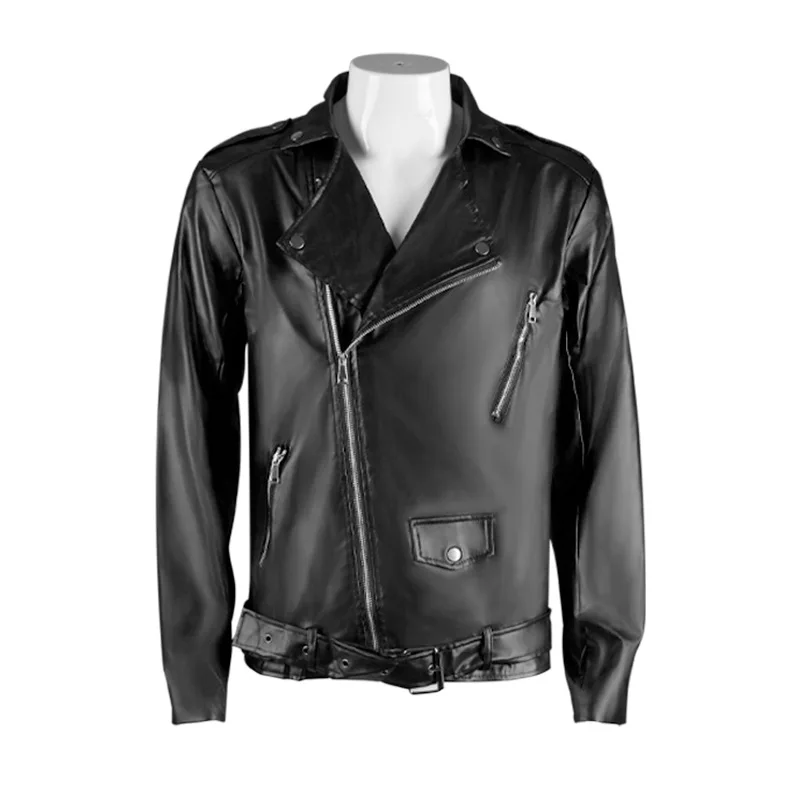 Veste gothique de motard punk vintage pour hommes, robe médiévale