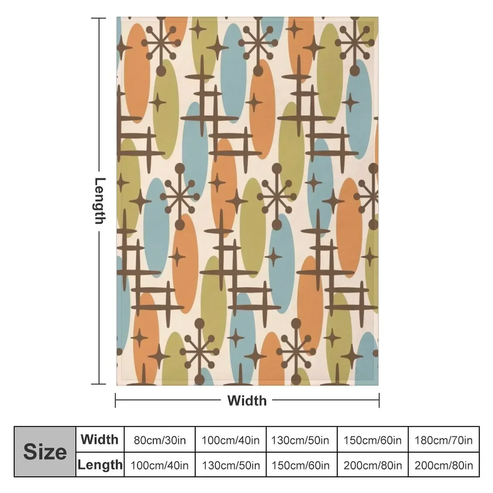 Colorful Mid Century Modern Cosmic Surfer Pattern 135 Throw Blanket Cute Bed covers decorative Hair Kid'S Shaggy Blankets