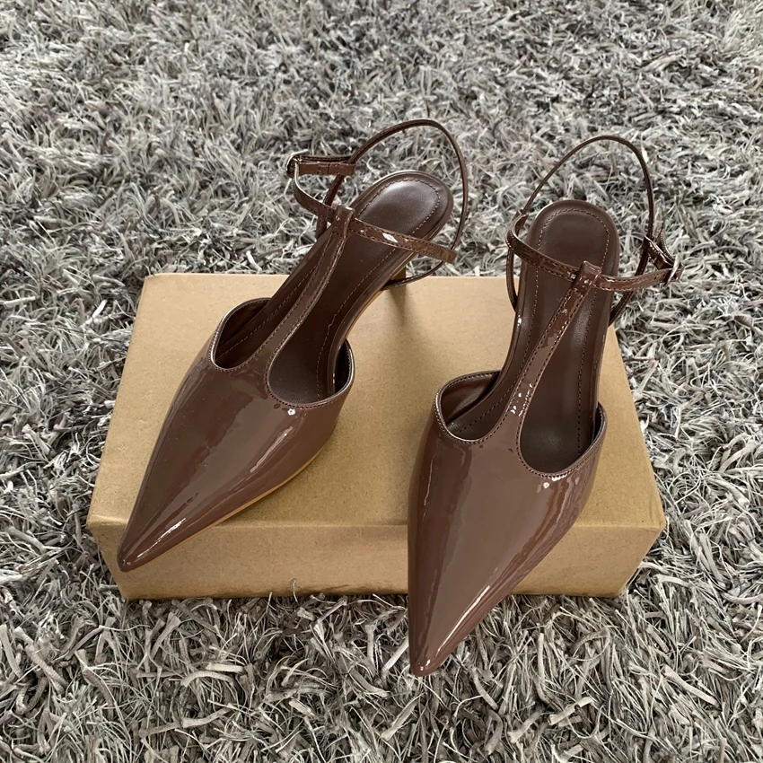 2025 Fashion Buckle Strap Women Pumps Sexy Pointed Toe Thin High Heels Slingbacks Sandals Fashion Wedding Party Dress Shoes