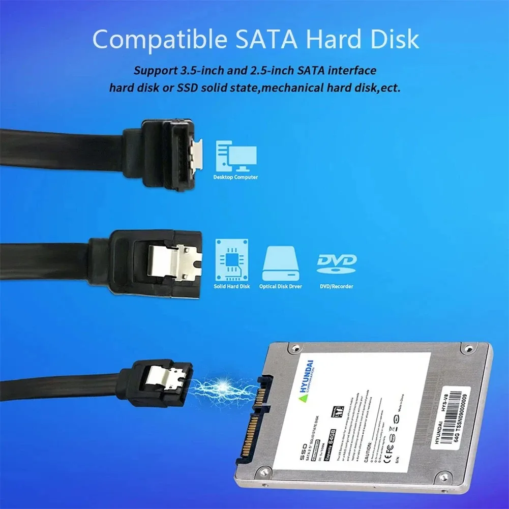 SATA 3.0 Hard Disk Data Cable Flexible Sata Hard Disk Fast Transmission Cable 50cm Solid State Hard Disk Serial Data Cable