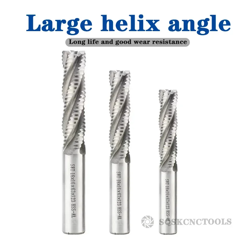 LOCO Rough End Mill HSS Cutters Carbide Milling Cutter Router Bits End Mill 4 Flute 5mm To 45mm Saw Blade Metal Machining Inch