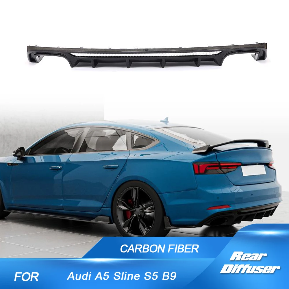 

Car Rear Body Kits Cararbon Fiber Diffuser Spoiler For Audi A5 Sline S5 B9 Sportback 2017-2019 Rear Chin Lower Protective Guard