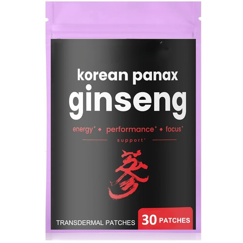 Korean Korean Red Ginseng Root Transdermal Patches for Energy, Focus, Performance, Vitality & Immune 30 Patches