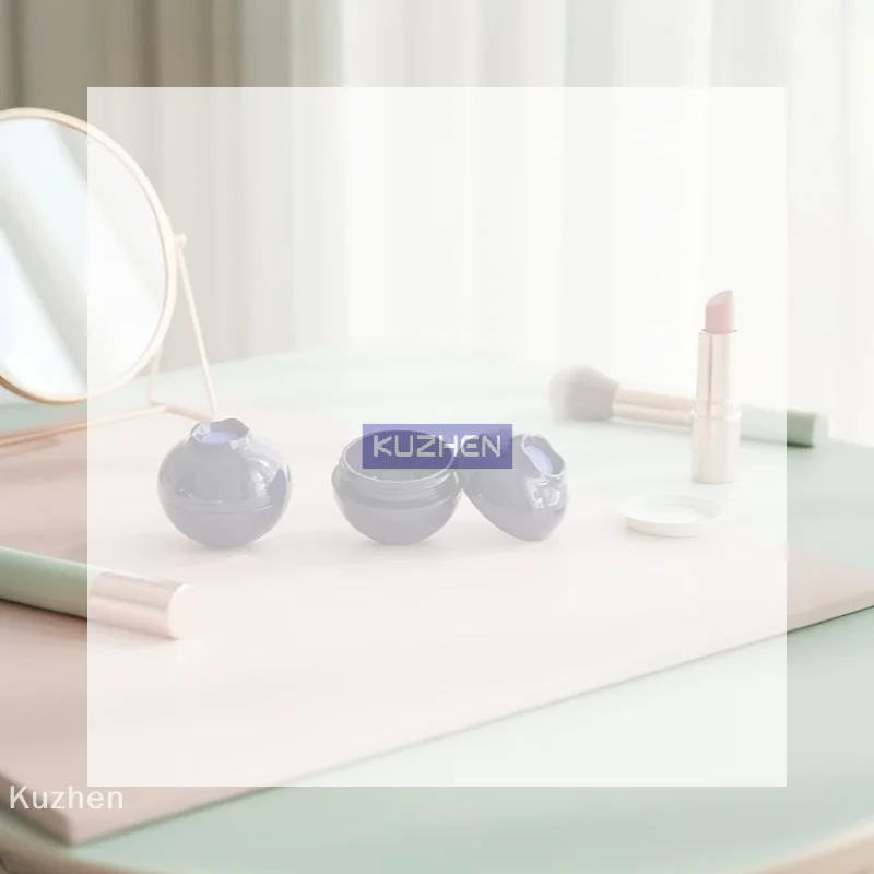 /Kuz/1Pcs Fruit Series Pack Cherry Peach Blue Berry Shape Plastic Cosmetic Small Lip Balm Container Sample Bottle Cream Jar