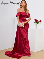 Sexy backless maxi wedding evening dresses for women 2026 bodycon satin summer dress elegant luxury birthday party dress vestido
