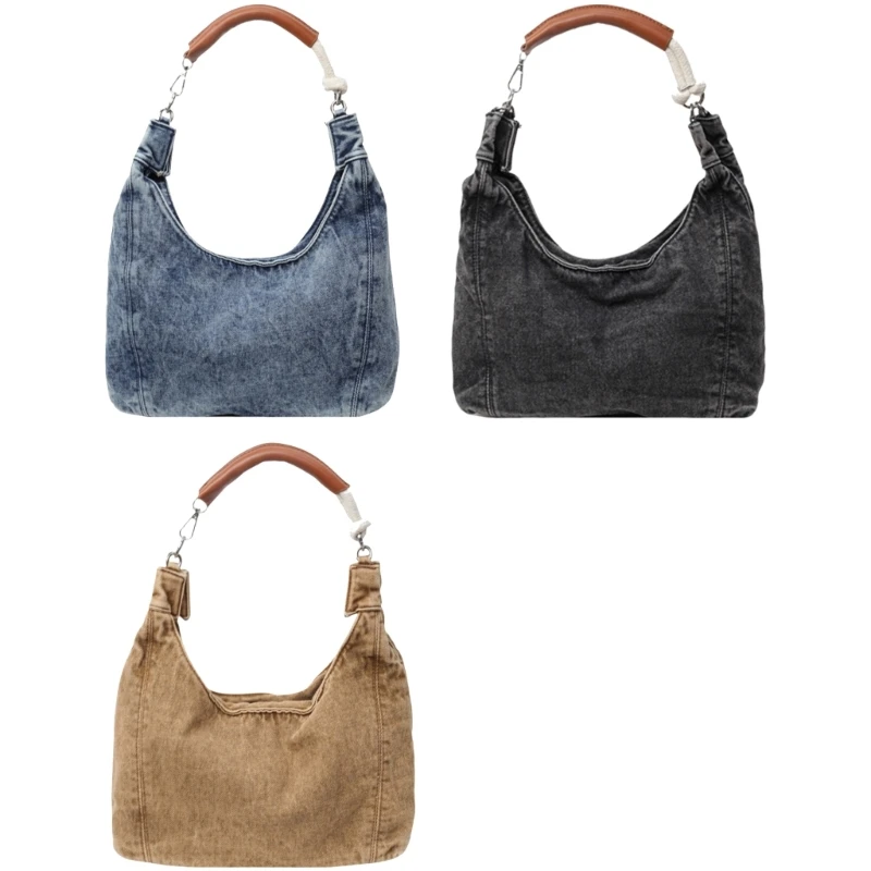 Damen Umhängetasche, große Kapazität, Achseltasche, Jeans-Handtasche, Trend-Unterarmtasche