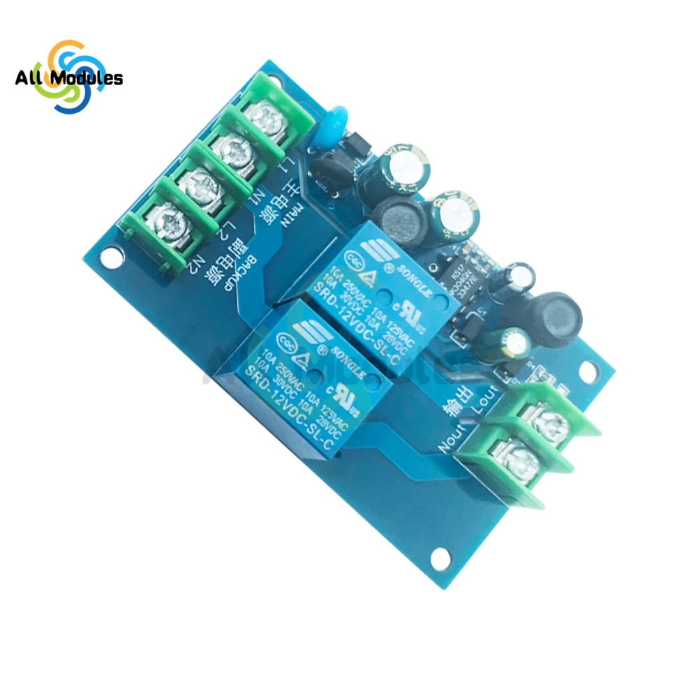 220V Dual Power Supply Automatic Switching Module 10a Dual Power Supply, Two Input and One Output Power-off Switch Board Module