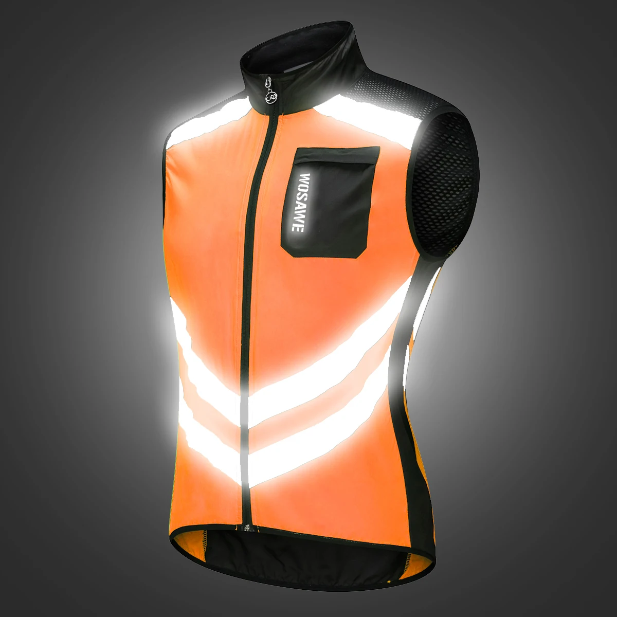 WOSAWE High Visibility Reflective Vest Motorcycle Cycling Sports Outdoor Reflective Safety Clothing Reflective Vest Windbreaker image 2