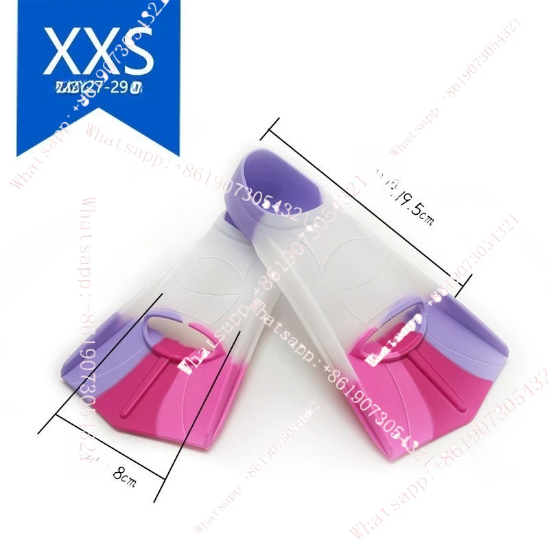 Training Toddlers  Children Short Diving Small Snorkeling Boost Double Flippers Soft Silicone