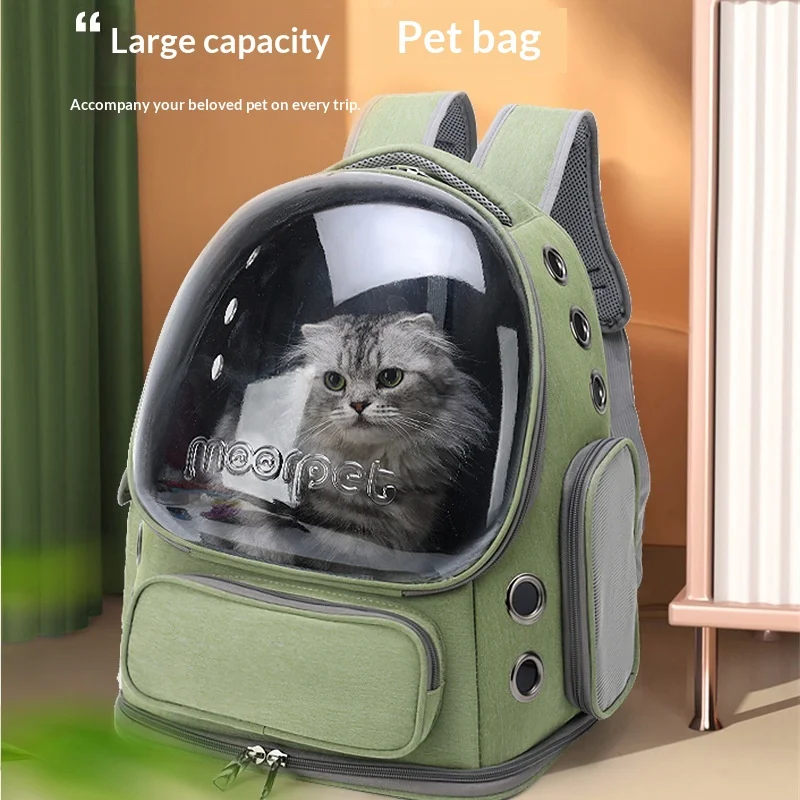 Bolsa de transporte de doble bandolera con ventana para gatos y perros - imagen 2