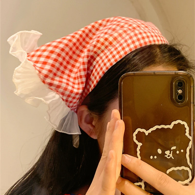 Fashion Lace Hair Hoop Triangle Scarf Kerchief Hair Scarf Bohemia Bandana Hair Band Women Girl Headscarf Hair Accessories