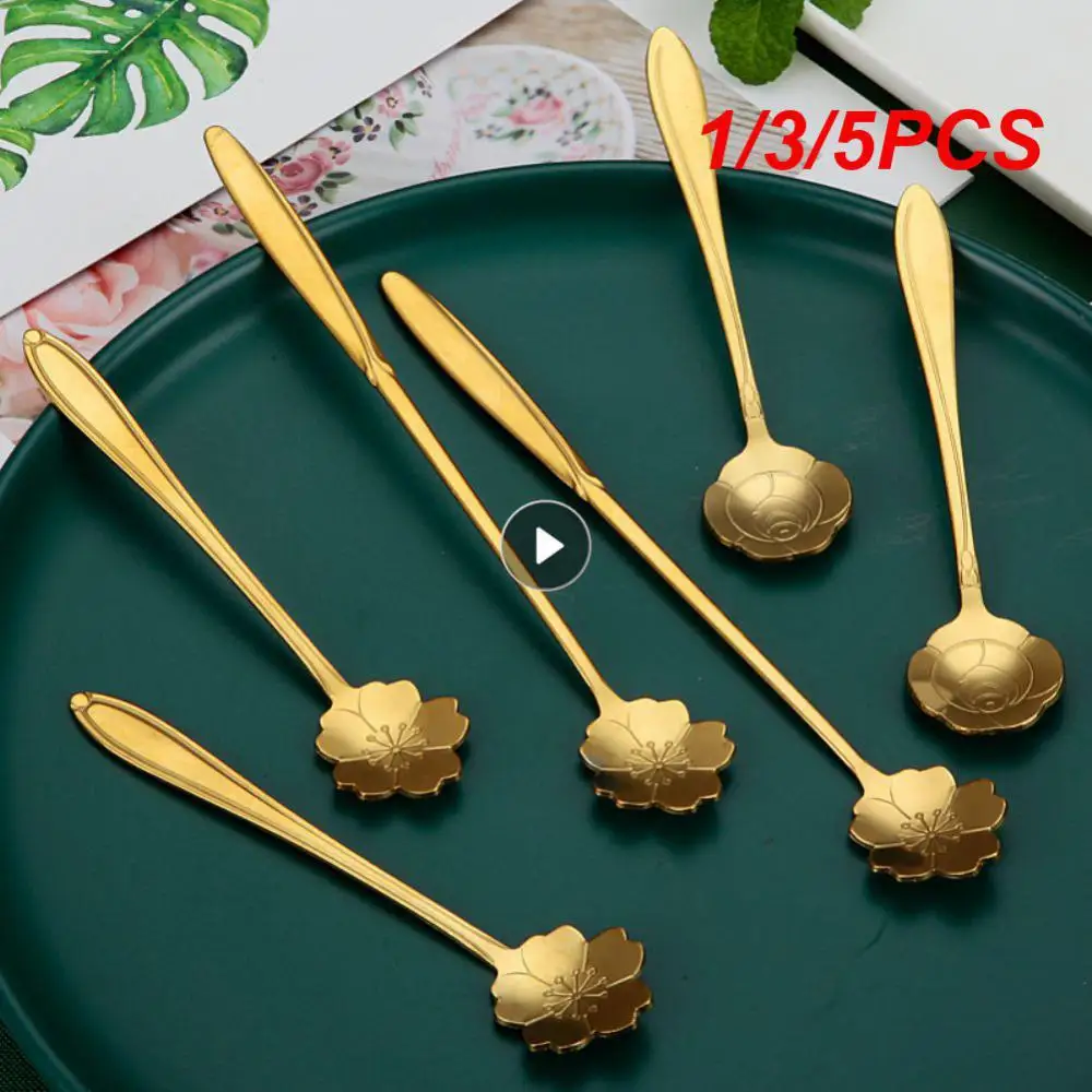 1/3/5PCS Coffee Mixing Spoon Mirror Polishing Design Comfortable To Use Coffee Drinking Tools