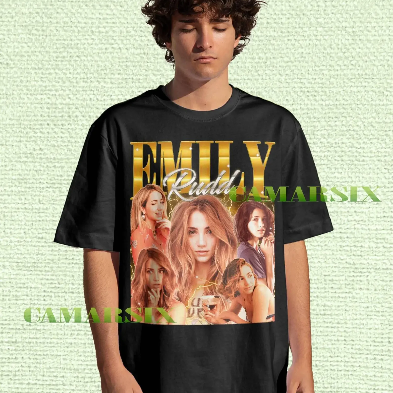 Vintage Emily Rudd Hommage-T-Shirt Retro Bootleg für Erwachsene, Kinder, Fans, Vintage, gewaschen, Unisex, für Herren, dehnbar, atmungsaktiv, weich