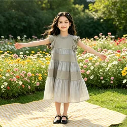 Big Girl Dress New 2026 Summer Twteen Girls Dresses Size 7-8 5 9 10 11 12 13 14 15 16 17 18 19 20 Years Fly Sleeves