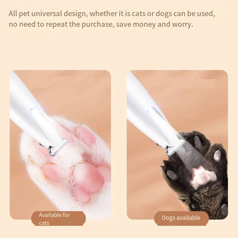 New Dog Paw Trimmer with LED Light Fully Waterproof Pet Hair Trimmer with LED Display Dog Clippers for Grooming 18mm Widen Blade