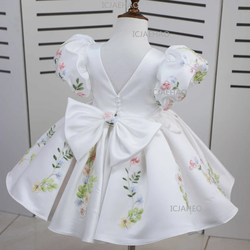Kids Girls Masquerade Birthday Party Ceremony Princess Dress Costume Handmade Applique Formal Gown Pageant Flower Girl Outfit