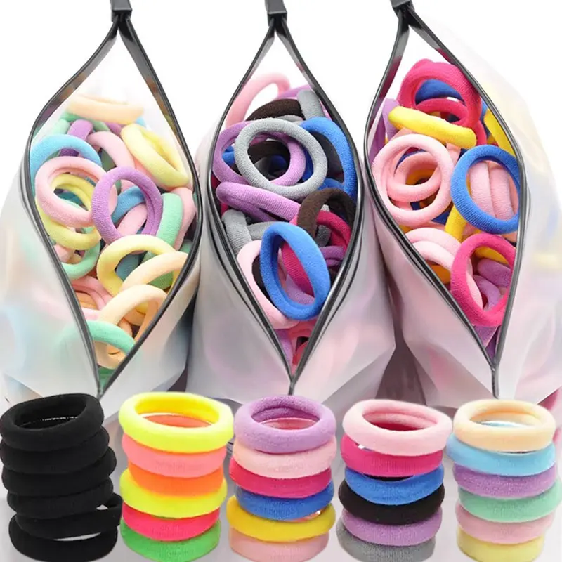 100/300Pcs Girls Colorful Nylon Elastic Hair Bands Women Rubber Bands Headband Scrunchie Kids Ponytail Holder Hair Accessories