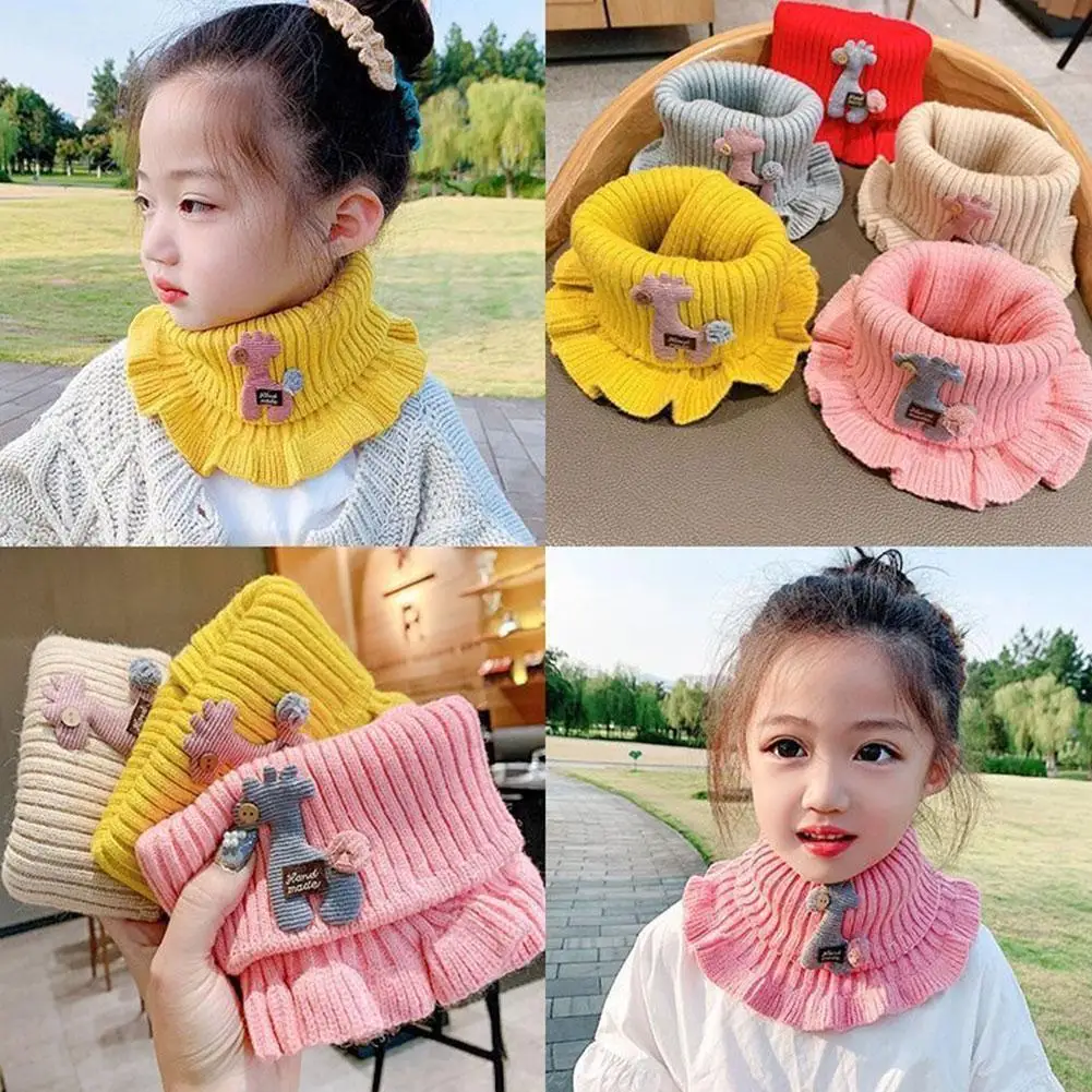أطفال الخريف الشتاء وشاح كاذبة طوق الكرتون محبوك الرقبة أدفأ دافئ يندبروف وشاح شال لون تزلف عشوائي #4