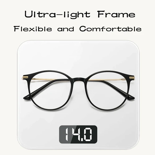 Imagen 2 del producto CAIDERONI círculo clásico monturas ópticas de titanio gafas de lectura antiluz azul mujeres y hombres miopía prescripción personalizada 008