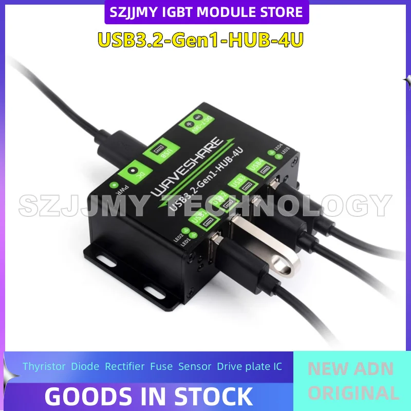 NEW 1-to-4 USB 3.2 hub with metal casing for high-speed transmission, driver free, and compatible with multiple systems
