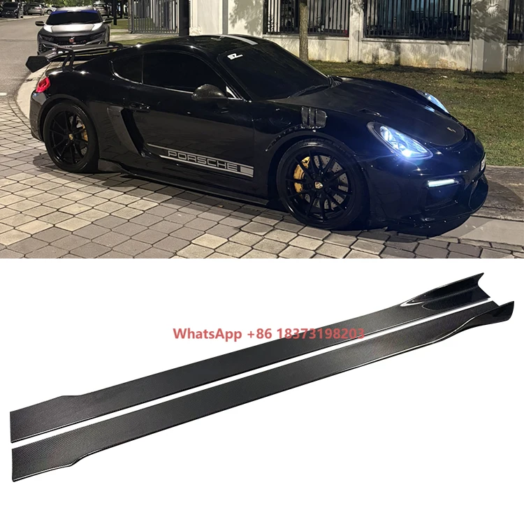 Jupes latérales de Style lame en Fiber de carbone, Mercedes Benz, série Porsche, mise à niveau de Modification d'apparence de voiture à trois boîtes