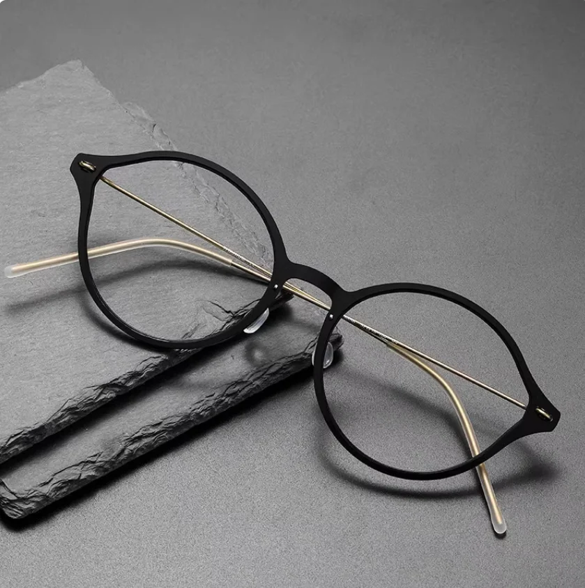 

6558 screwless round pure titanium eyeglass frame