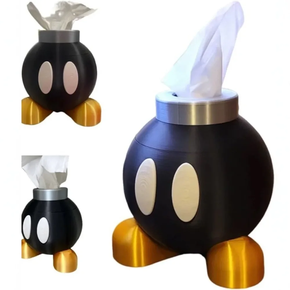 Крышка коробки для салфеток, декоративное садовое украшение, Боб Омб, креативный держатель для бумажных полотенец для дома, патио, декор стола, мультяшный дизайн бомбы