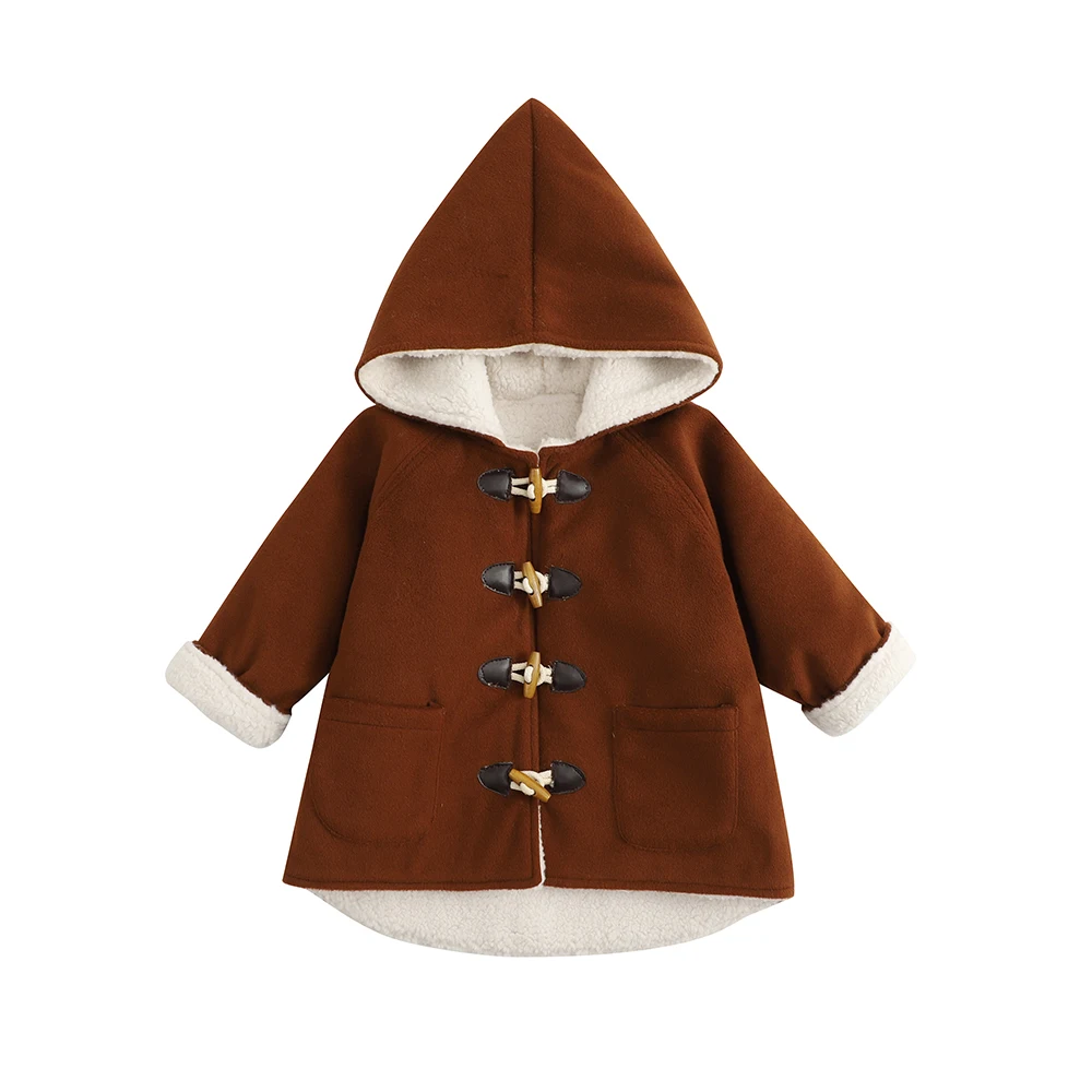 

Jenny&Dave Wanghongfeng woolen jacket baby autumn and winter thickened plush warm jacket boys and girls children's outdoor child