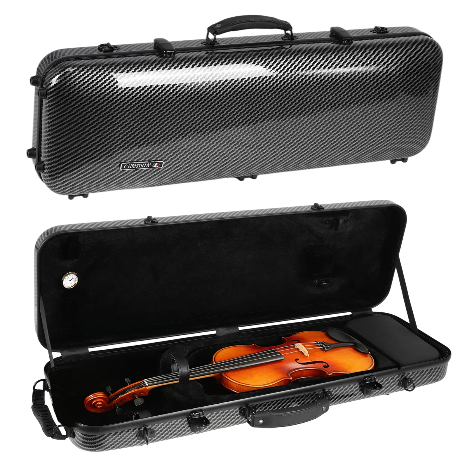 

Прямоугольный защитный футляр для скрипки 4/4 размера с ручкой, профессиональный жесткий кейс для скрипки с наплечными ремнями для использования на улице