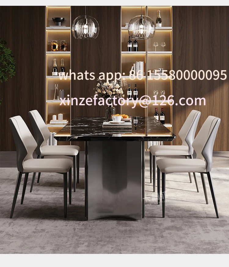 طاولة طعام قابلة للتخصيص وكرسي مربع من الحجر