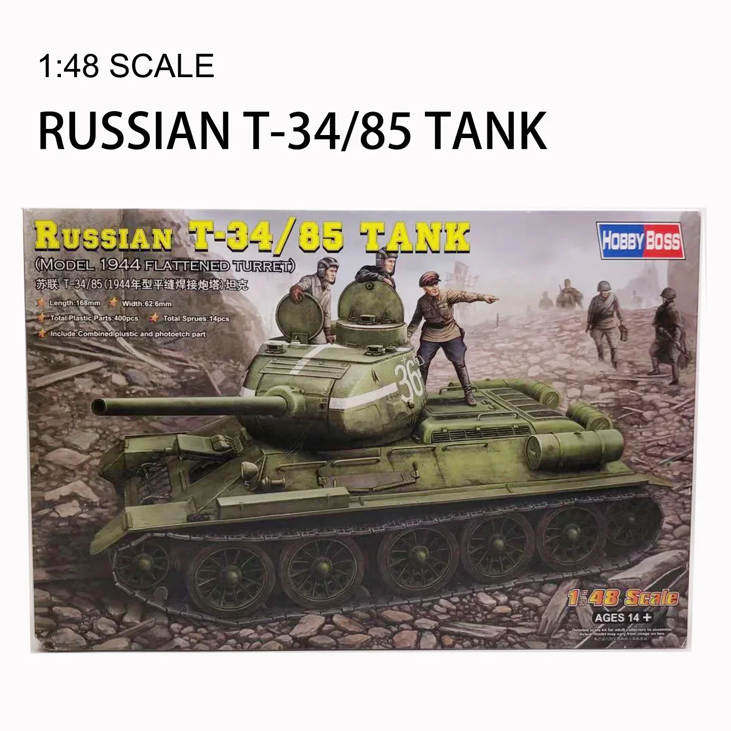 

Trumpeter 1/48 Soviet T-34/85 Tank Plastic Assemble Model Toy