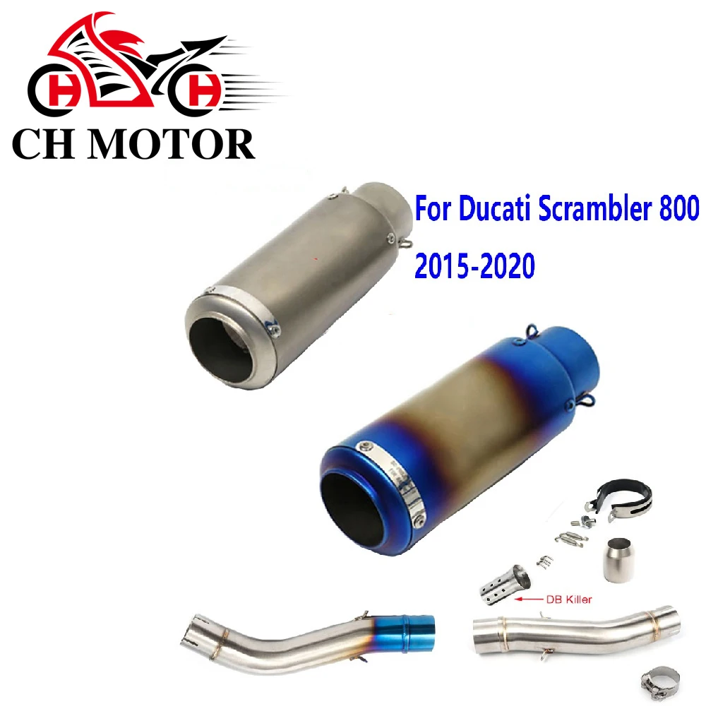 

Full System Exhaust Escapes Para Motos Monster Motorcycle Exhaust Middle Link Pipe Muffler Tube For Ducati Scrambl 797 2017-2020