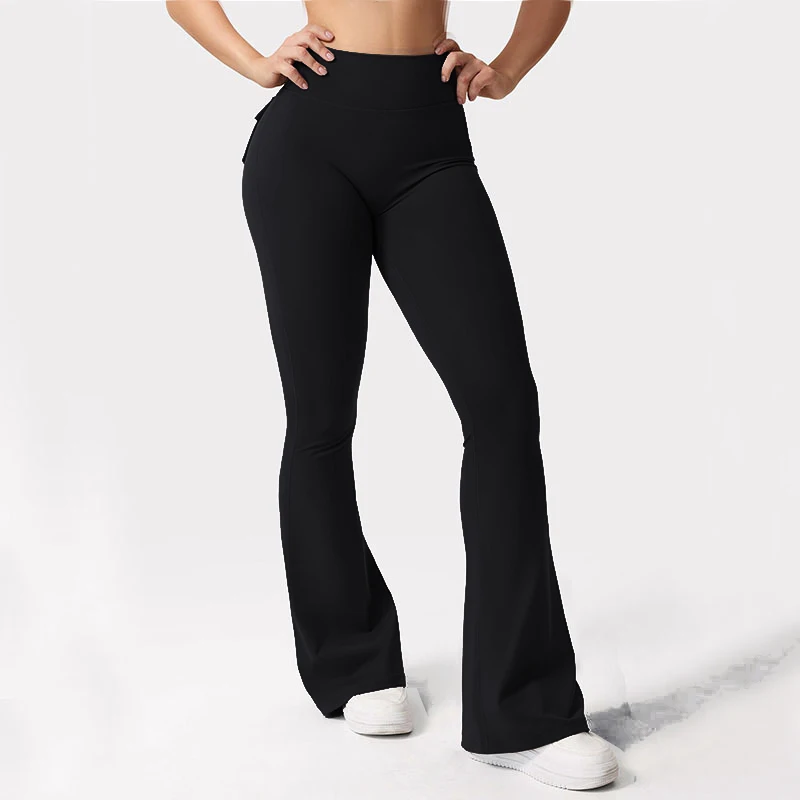 

Yoga Flared Pants Womens High Waist Hip Lifting Wide Leg Pants Outdoor Leisure Tights Running Fitness Wear Gym Workout Leggings