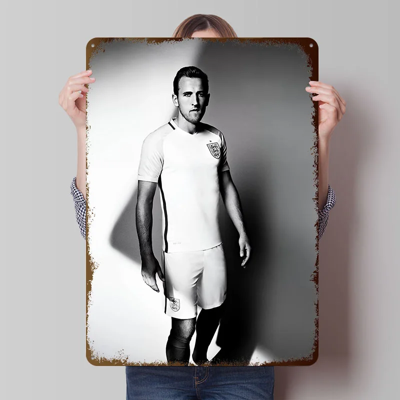 Harry Kane Tinplate Poster Customized Wall Art Vintage Metal Signs Retro Tin Plaque for Bedroom Decoration Room Accessories Home
