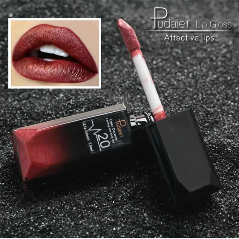 Matte Liquid Lipstick Waterproof Long Lasting Lip Gloss Tint Sexy Red Nude Purple Metallic Lipsticks Makeup Cosmetics