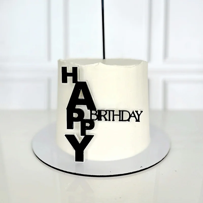 Goldene Acryl 'Happy Birthday' Kuchendekoration für Kindergeburtstage, Kuchenaufsätze, Geschenk, Backzubehör, Babyparty – Detail 3