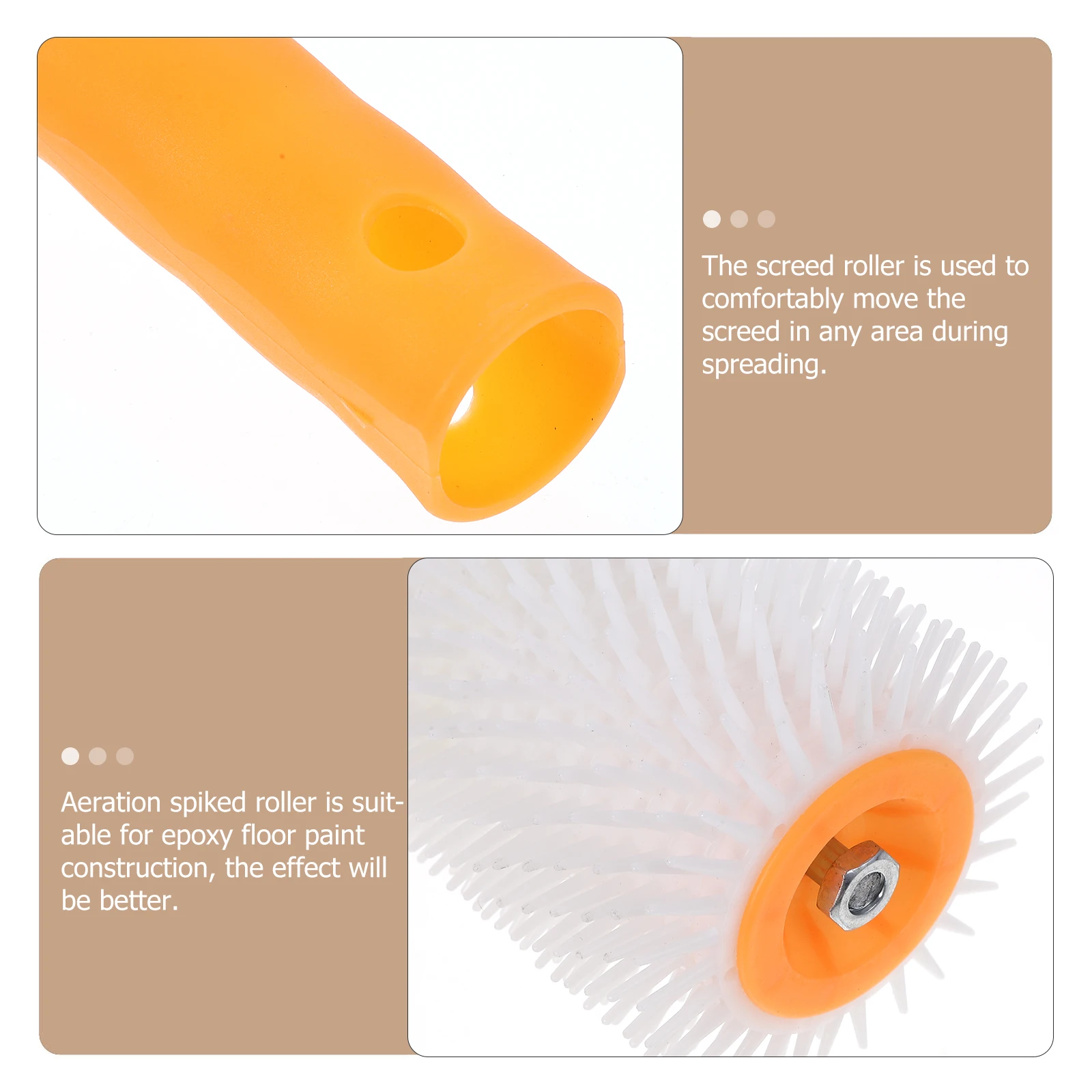 

1Pcs Screed Roller Spiked Self Leveling Nail Roller Brush for Cement Floor Paint Defoaming Flooring Tool Hand Tools