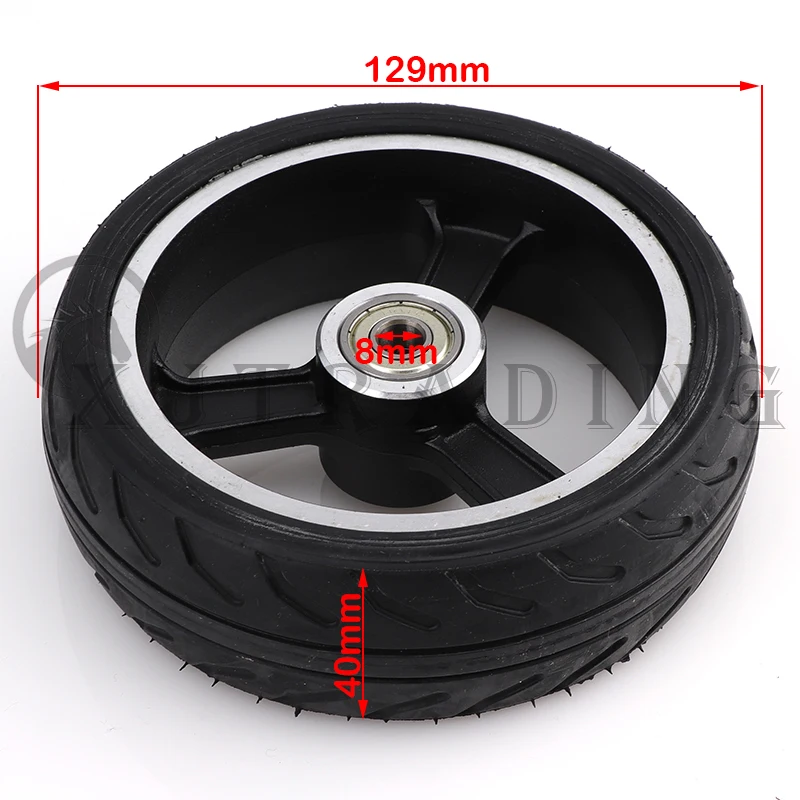 5 inch carbon fiber aluminum alloy aluminum alloy wheel rear wheel assembly rubber wheels suitable for electric scooters parts