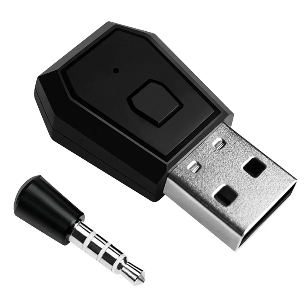 

USB-адаптер, беспроводной передатчик, донгл для наушников для игровых приставок, черный, портативный, пластиковый приемник с функцией микрофона