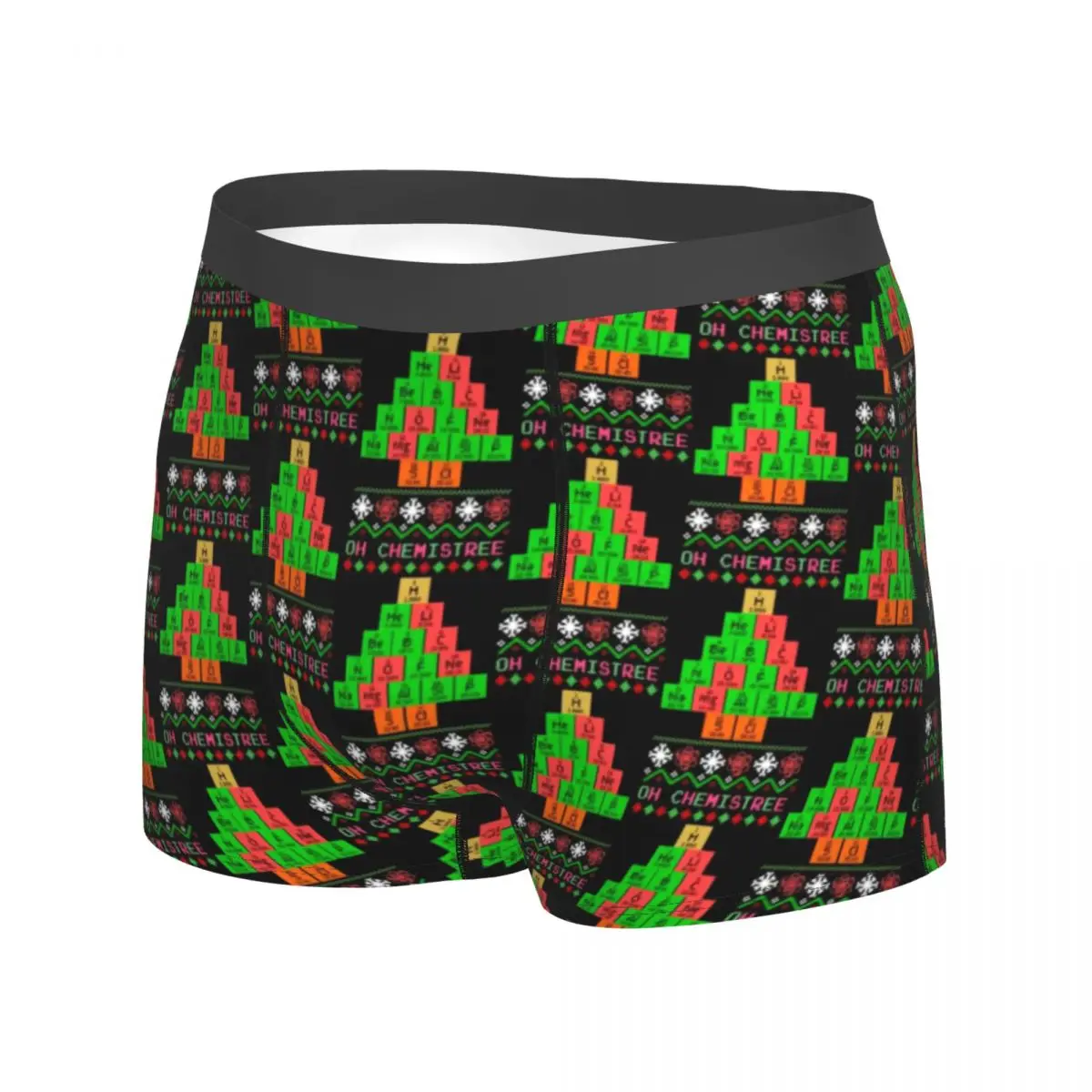 Abstract Christmas Tree Underwear Holiday Print Print Boxer Shorts High Quality Men Panties Stretch Shorts Briefs Birthday Gift