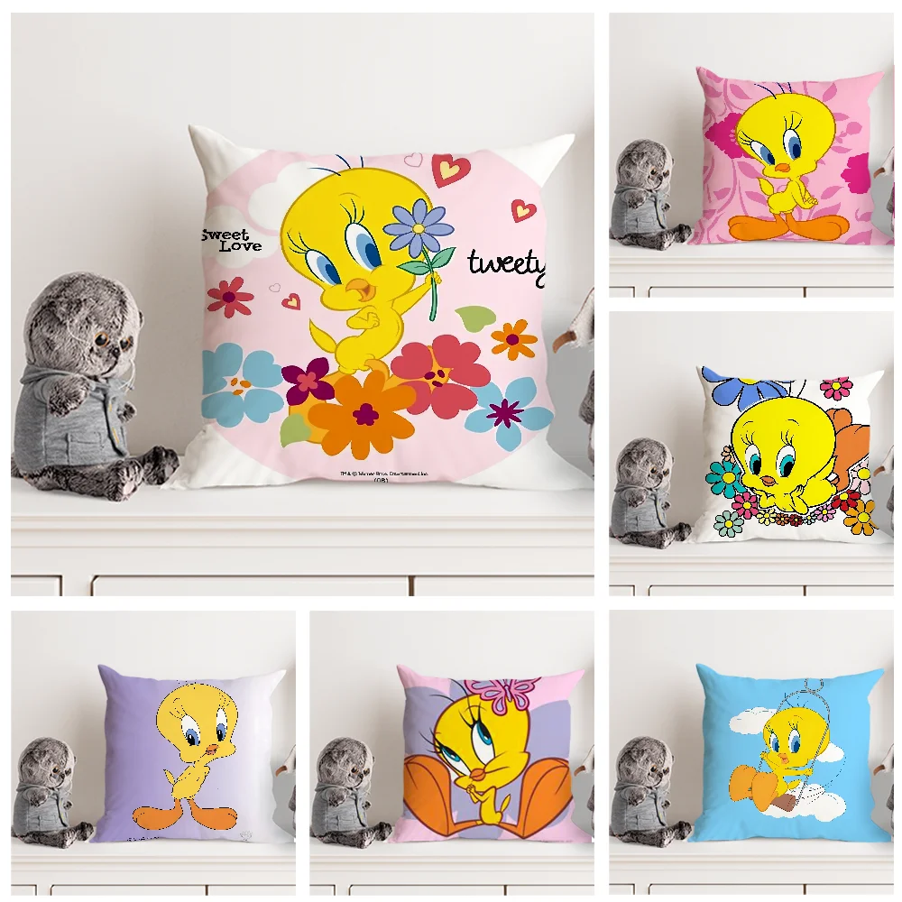 T-Tweety B-BirdS Pillow Case Double Sided Printed Cushion Cover Soft Short Plush Sofa Decorative Home Decoration