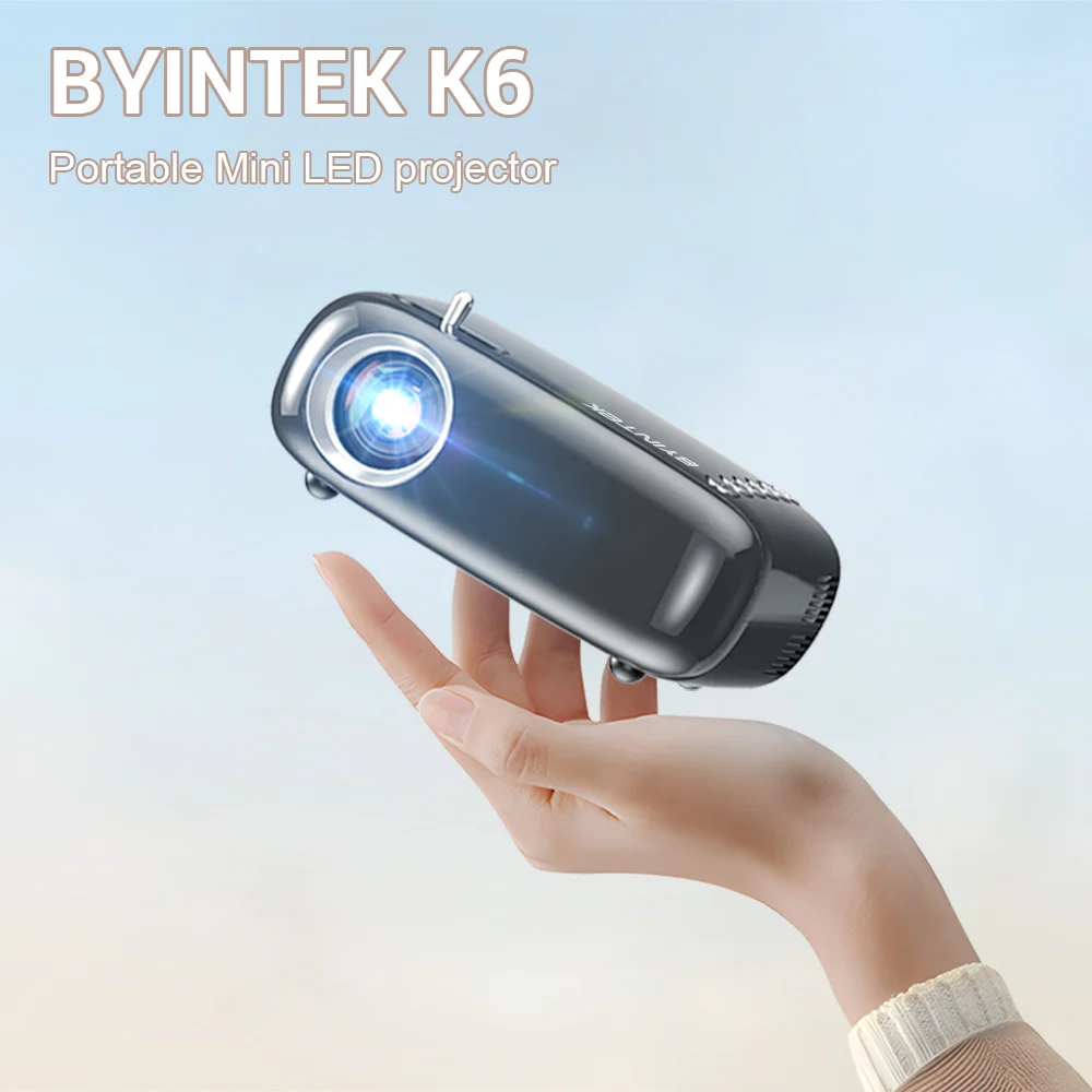 BYINTEK  K6 Mini Projector Portable Home Theater LCD Projector Full HD 720P 1080P  Movie Video  Big Screen Projector